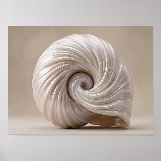 Parelmoer Spiraal Schelp Luxe Canvas Print (Voorkant)