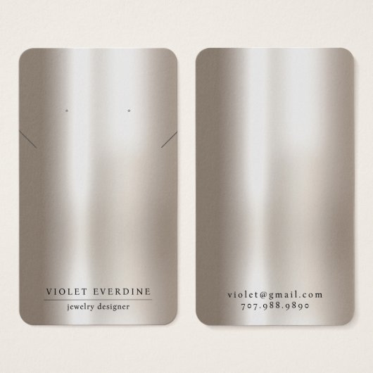 Parelmoer Typografie Oorbel Ketting Sieraden Visitekaartje (Voorkant /achterkant)