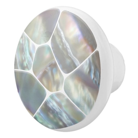 Parelmoer - Voronoi Cells Mosaic Keramische Knop (Rechts)