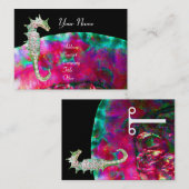 PARELMOER & ZEEPAARD MONOGRAM roze fuchsia Visitekaartje (Voorkant / Achterkant)