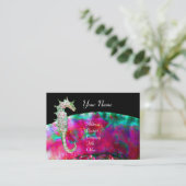 PARELMOER & ZEEPAARD MONOGRAM roze fuchsia Visitekaartje (Staand voorkant)