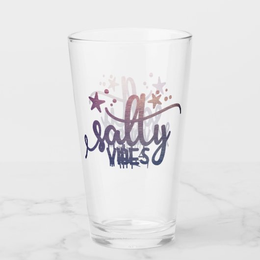 Parelmoer Zoute Vibes Ocean Beach Pint Glass Glas (Voorkant)