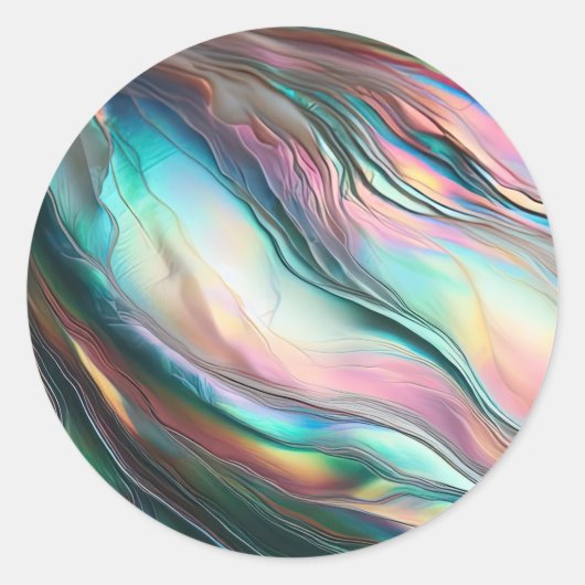 Parelmossel Abalone Ronde Sticker (Voorkant)