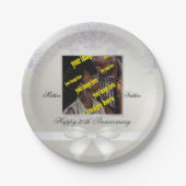 Parels 30e bruiloft Parelhuwelijk wegwerp wit Papieren Bordje (Voorkant)