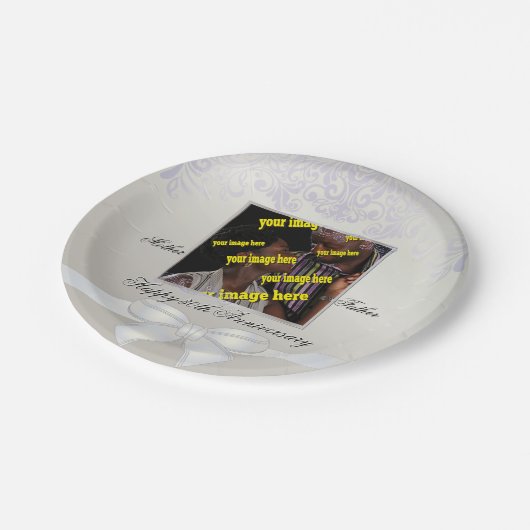 Parels 30e bruiloft Parelhuwelijk wegwerp wit Papieren Bordje (Gekanteld)