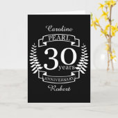 Parels 30e huwelijksjubileum 30 jaar kaart (Gele Bloem)