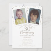 Parels 30e huwelijksjubileum kinderfoto's kaart (Voorkant)