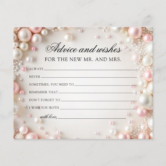 Parels Advies en wensen Vrijgezellenfeest Kaart (Voorkant)