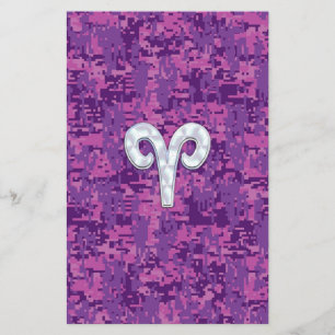 Parels als Aries Sterrenbeeld op Digitale Camo Flyer