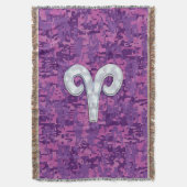 Parels Aries Sterrenbeeld op Roze Digitale Camo De Deken (Voorkant Verticaal)