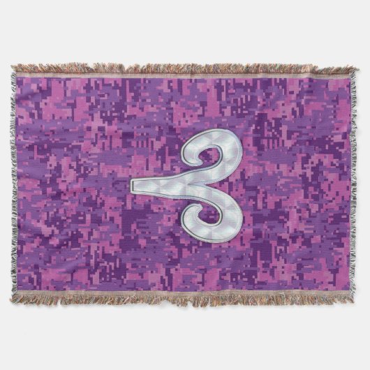 Parels Aries Sterrenbeeld op Roze Digitale Camo De Deken (Voorkant)