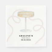 Parels, bloemblaadjes en prosecco | Trendy Pearl B Servet (Voorkant)