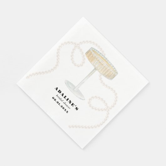 Parels, bloemblaadjes en prosecco | Trendy Pearl B Servet (Hoek)