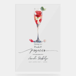 Parels, bloemblaadjes en Prosecco Vrijgezellenfees Acryl Bord