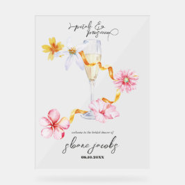 Parels, Bloemblaadjes & Prosecco | Bloemblaadjes W Acryl Bord