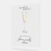 Parels, Bloemblaadjes + Prosecco | Bruidsdouche me Acryl Bord (Hoek)