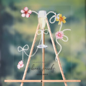 Parels, Bloemblaadjes + Prosecco | Bruiloft Feest  Acryl Bord (Neutraal)