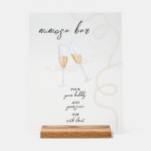 Parels, Bloemblaadjes & Prosecco | Mimosa Bar Brui Acryl Bord (Voorkant)