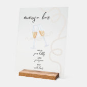 Parels, Bloemblaadjes & Prosecco | Mimosa Bar Brui Acryl Bord (Hoek)