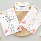 Parels, bloemblaadjes + Prosecco | Trendy Vrijgeze Folie Uitnodiging