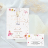 Parels, bloemblaadjes + Prosecco | Trendy Vrijgeze Folie Uitnodiging