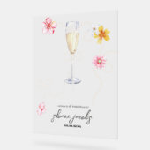 Parels, bloemblaadjes + Prosecco | Vrijgezellenfee Acryl Bord (Hoek)