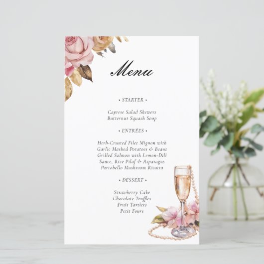 Parels Bloembladeren & Prosecco Bloemen Vrijgezell (Staand voorkant)