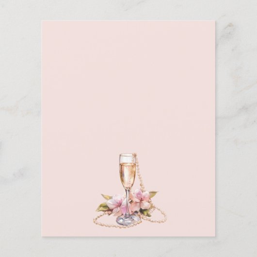 Parels Bloembladeren & Prosecco Bloemen Vrijgezell (Achterkant)