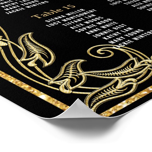 Parels Bloemen Art Deco Gatsby Roaring 20s Zitplaa Poster (Hoek)