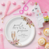 Parels Bloemen & Prosecco Bloemige Bruidsdiner Papieren Bordje (Feest)