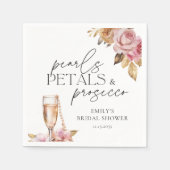 Parels Bloemen & Prosecco Bloemige Bruidsdouche Servet (Voorkant)