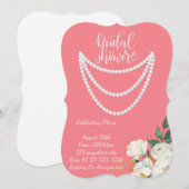 parels bruidsuitnodiging in roze save the date (Voorkant / Achterkant)