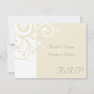 Parels bruiloft RSVP kaart met roomkleurige achter