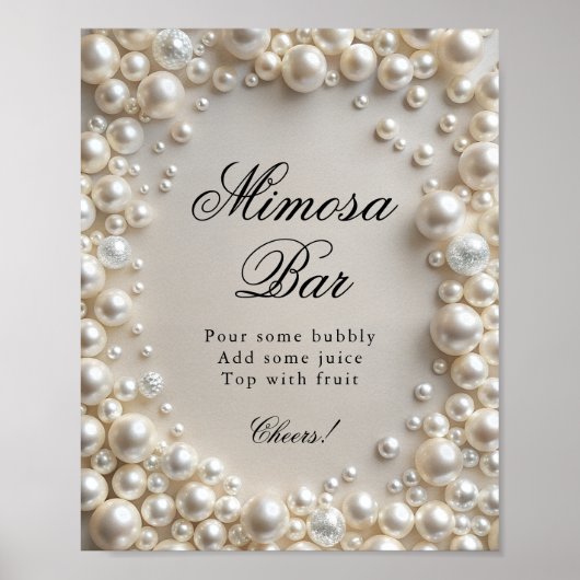 Parels Chic Vrijgezellenfeest Mimosa Bar Poster (Voorkant)