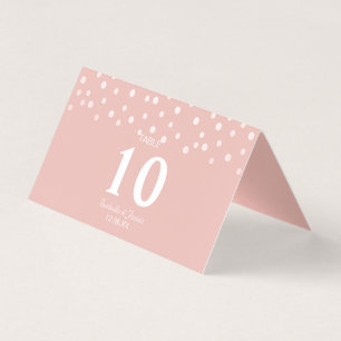Parels confetti op roze gouden trouw kaart