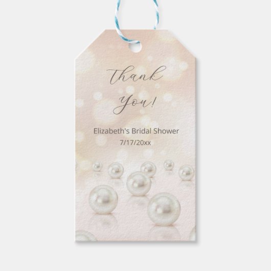 Parels Dank Je Bruidsdouche Cadeaulabel (Voorkant)