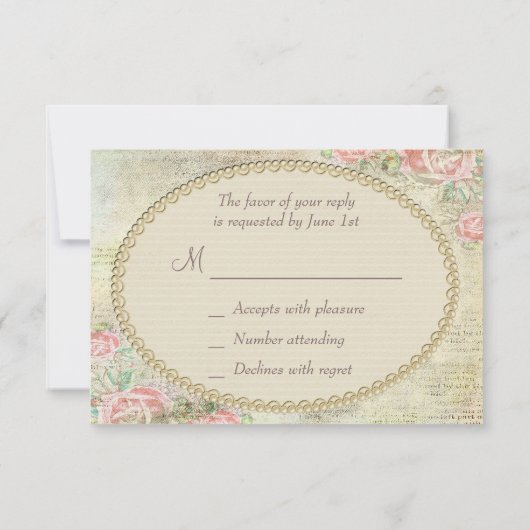 Parels & de Sjofele Elegante Rozen RSVP van het (Achterkant)