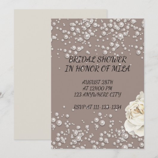 Parels elegant modern vrijgezellenfeest, bruiloft kaart (Voorkant / Achterkant)