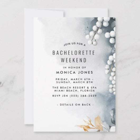 Parels en bloemen Bachelorette Weekendfeest Kaart (Voorkant)