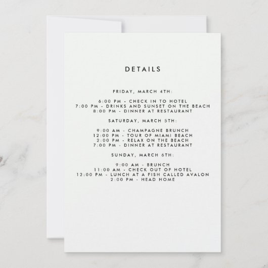 Parels en bloemen Bachelorette Weekendfeest Kaart (Achterkant)