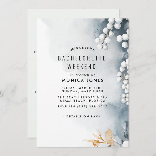 Parels en bloemen Bachelorette Weekendfeest Kaart (Voorkant / Achterkant)