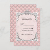 Parels en diamanten bruiloft roze glamoureuze RSVP (Voorkant / Achterkant)