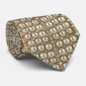 Parels en diamanten strikken stropdas (Opgerold)