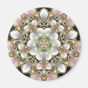 Parels en Gouden Kaleidoscoop Magneet