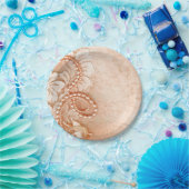 Parels en kant bruiloft | perzikkleurig papieren bordje (Feest)