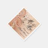 Parels en kant Mr. & Mrs. | peach Servetten (Hoek)