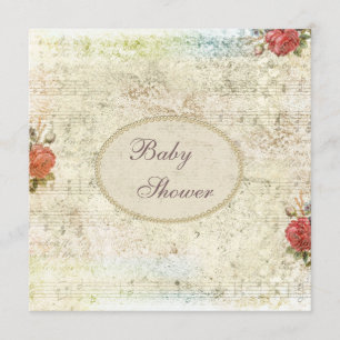  Parels en Lace Shabby Chic-Baby shower Kaart