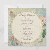 Parels en Lace Shabby Chic-Baby shower Kaart (Achterkant)