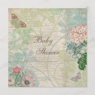  Parels en Lace Shabby Chic-Baby shower Kaart
