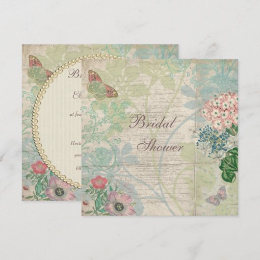  Parels en Lace Shabby Chic-Vrijgezellenfeest Kaart (Voorkant / Achterkant)